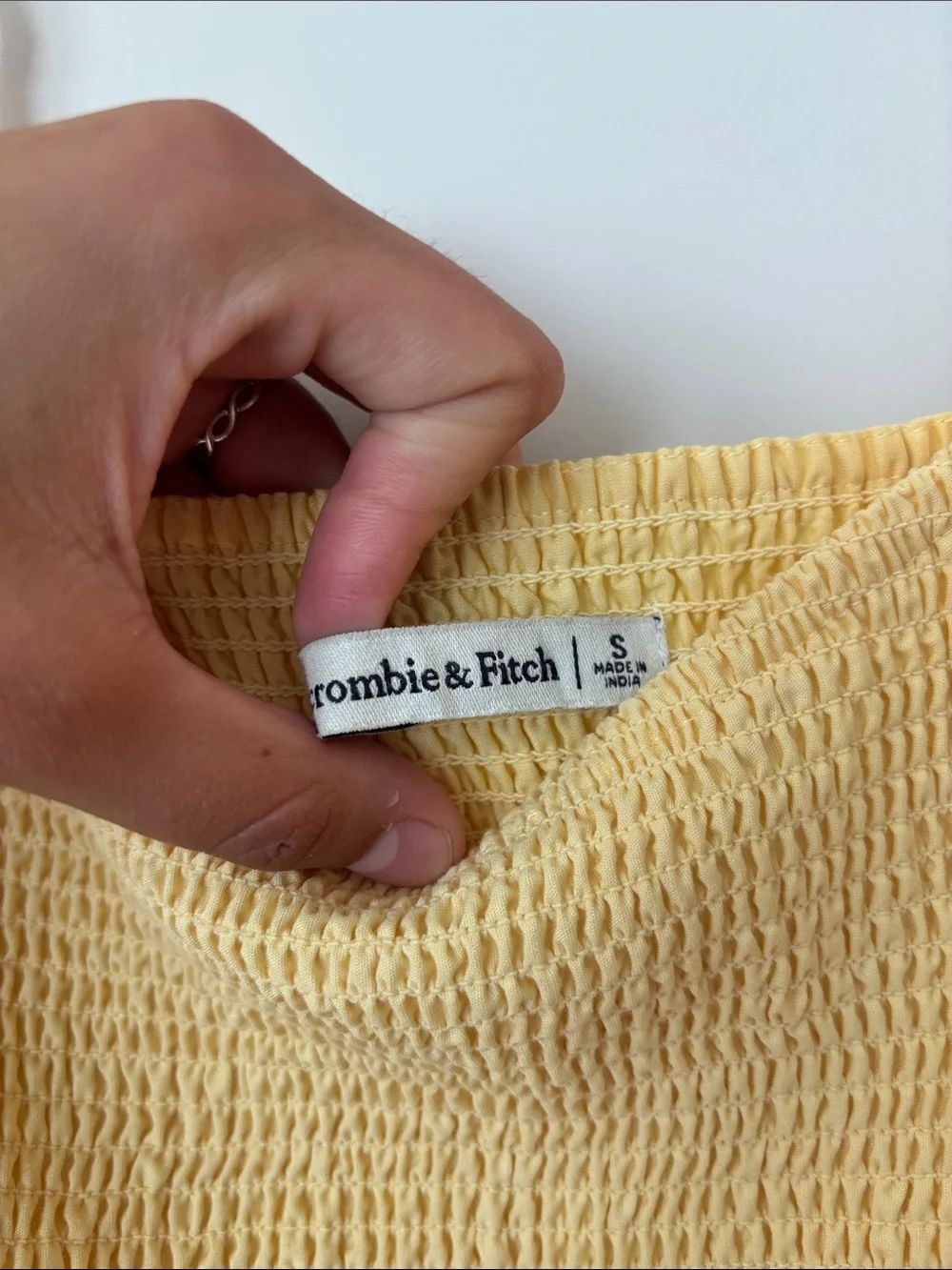 Abercrombie & Fitch Yellow Smocked Midi Sundress